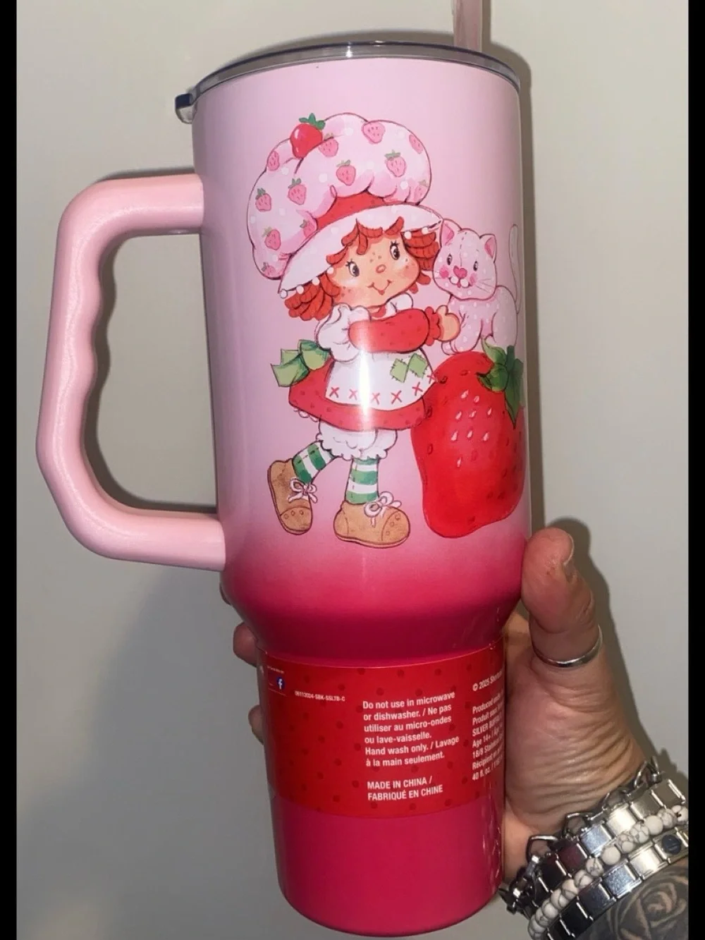 Strawberry Shortcake Pink Strawberry Travel 40oz Tumbler